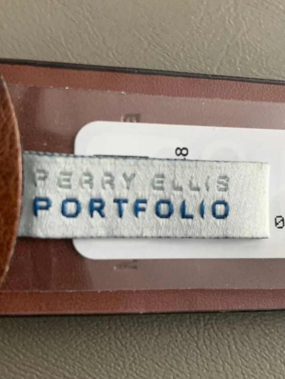 Perry Ellis Portfolio Men's Genuine Leather Dress Belt, Park Avenue Brown, 44
